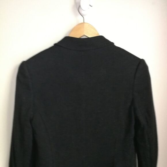 Aritzia / TALULA Dark Grey Modal Pima Cotton Casual Simple Breasted Blazer Sz 4 - Picture 10 of 15